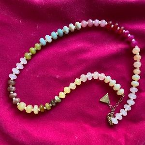 Anthropologie Rainbow Stone Necklace in SAND